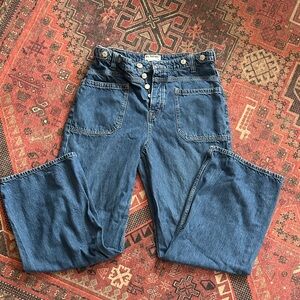 We The Free High-Rise Wide Leg Blue Jeans